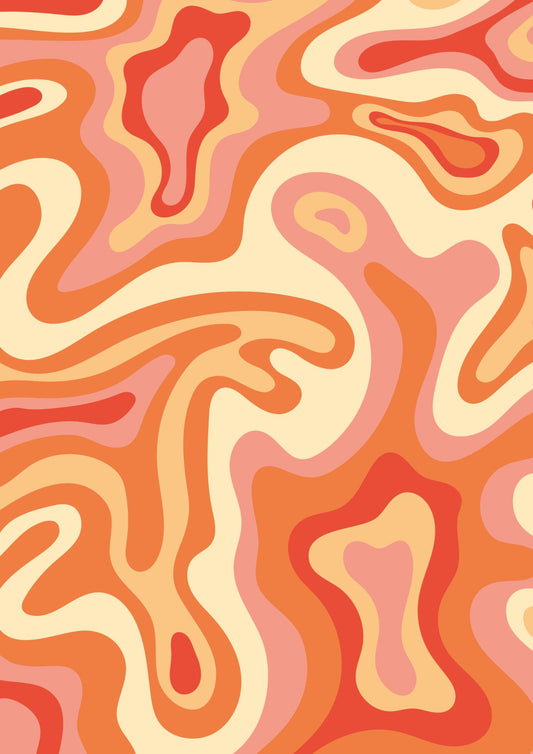 Retro Orange Swirls