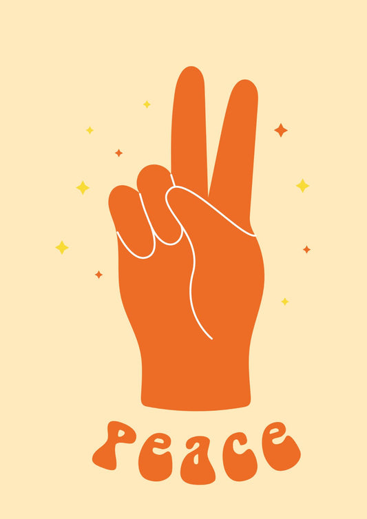 Peace Hand in Orange