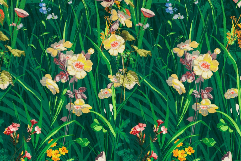 Yellow Flowers in Green Grass