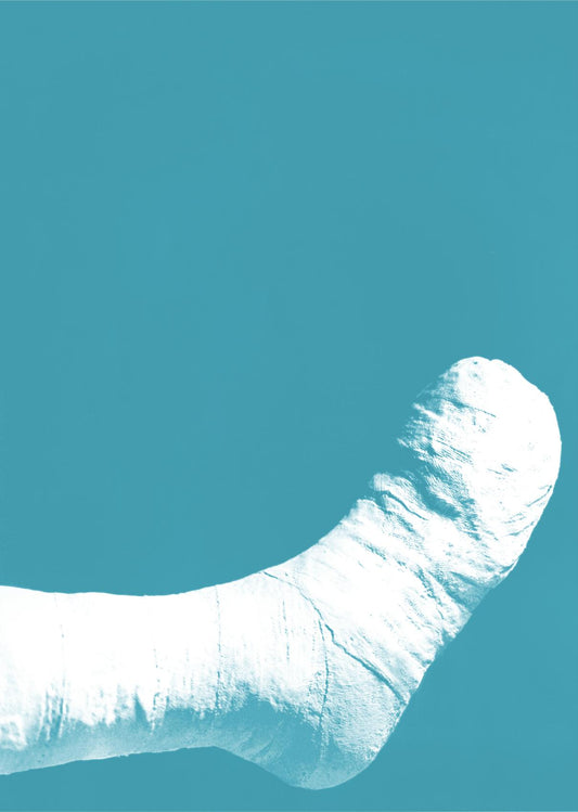 Plaster Foot on Teal