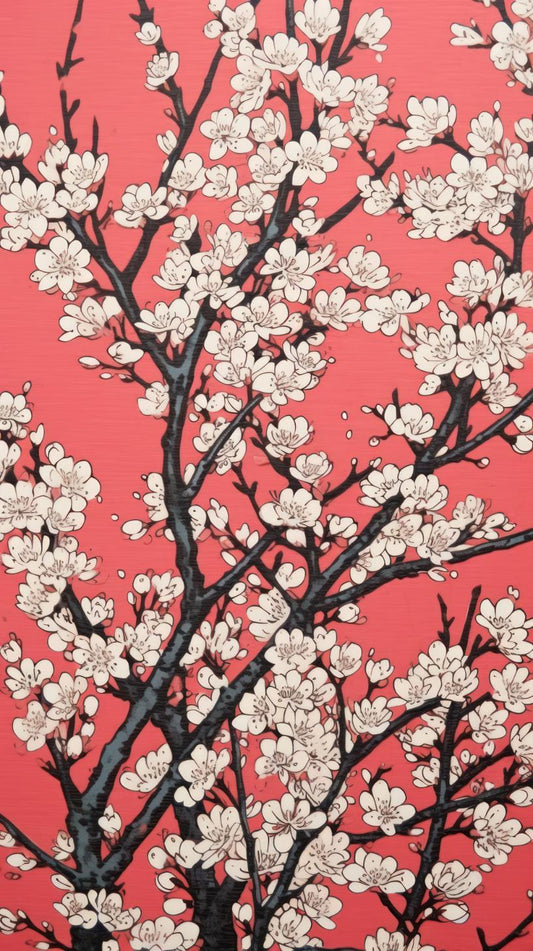 Cherry Blossom on Coral