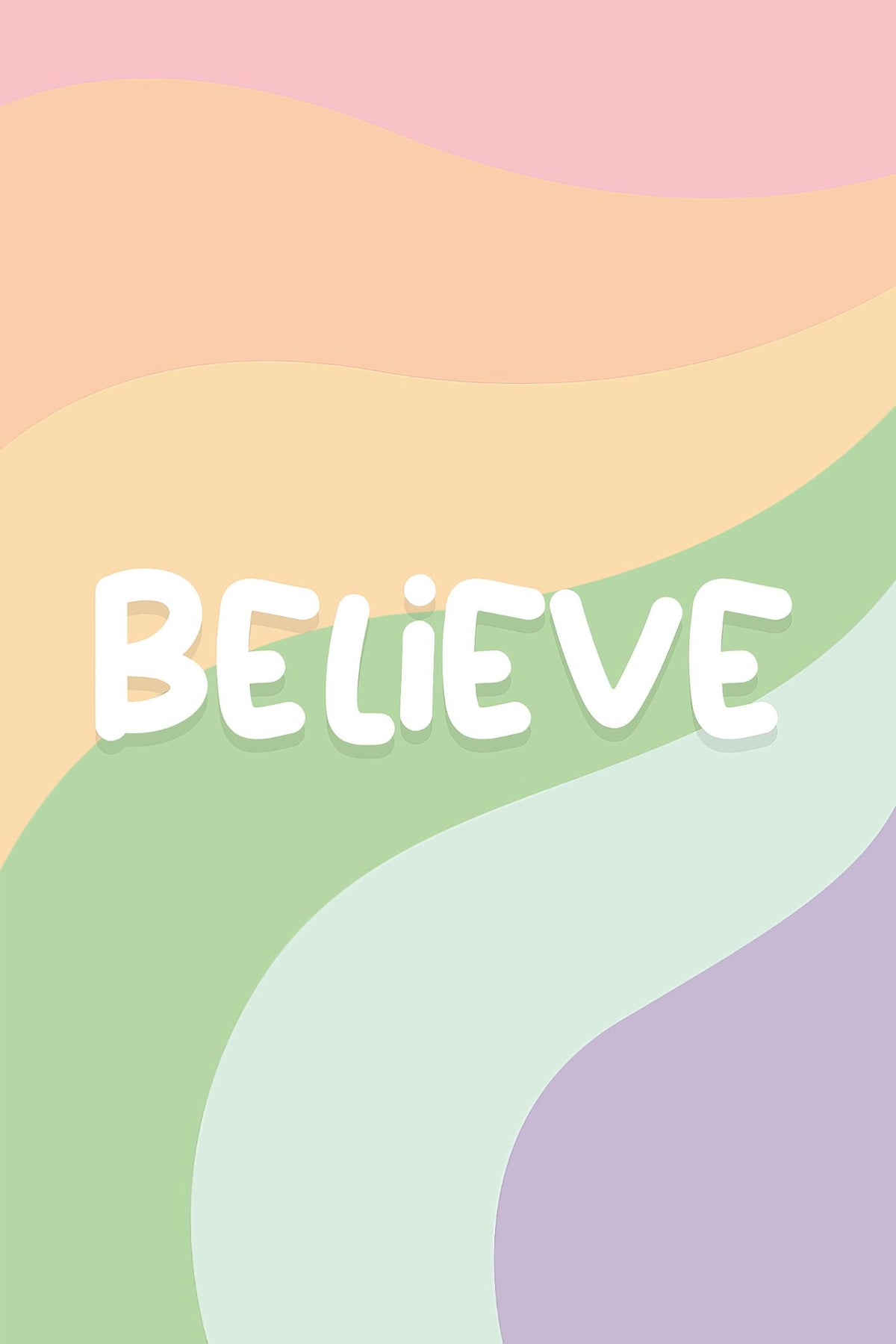 Believe Pastel Rainbow