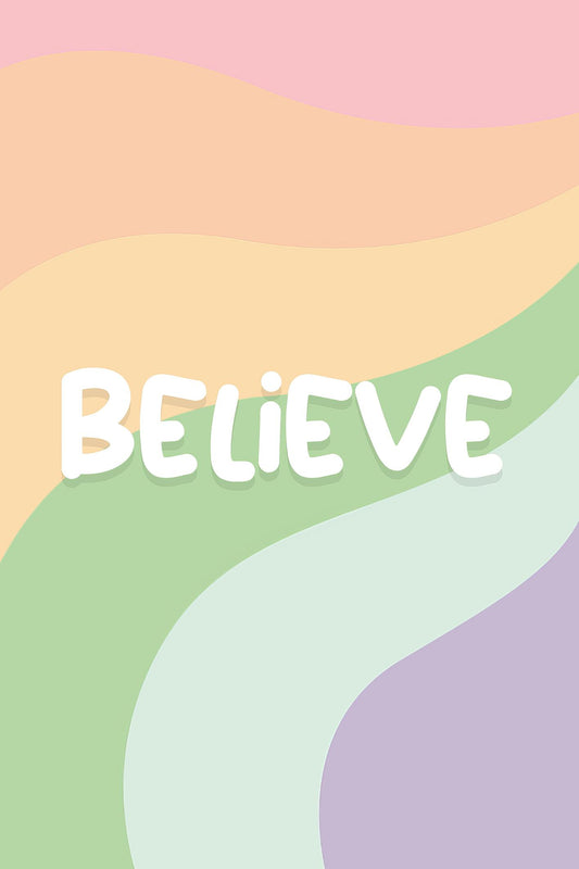Believe Pastel Rainbow