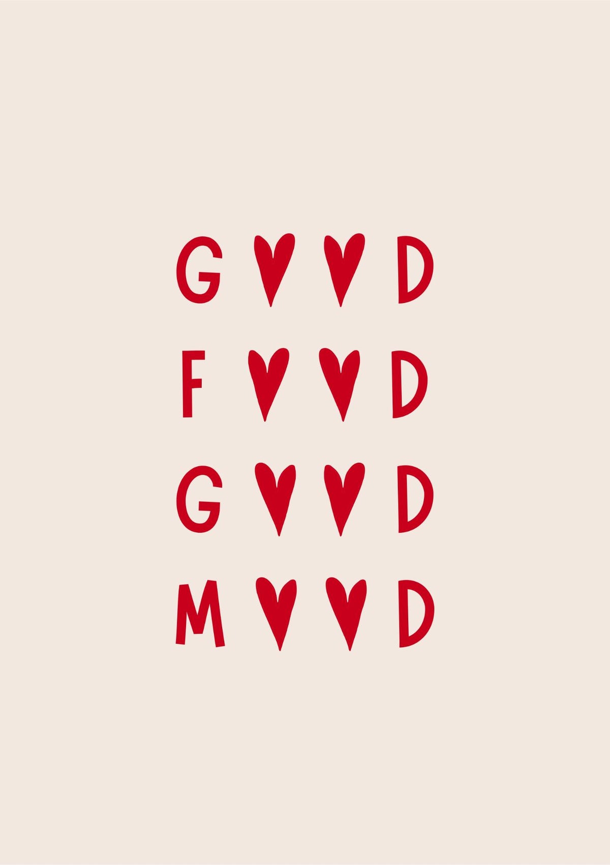 Good Food Good Mood Hearts