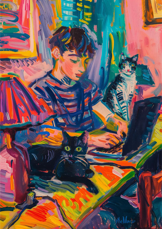 Cats and Colour at the Desk