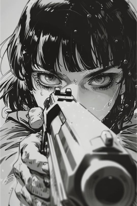 Manga Girl with Pistol