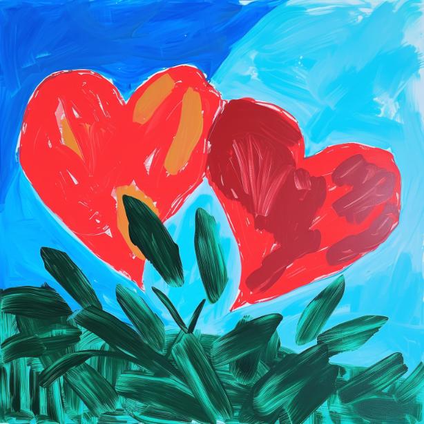 Hearts in Blue Sky
