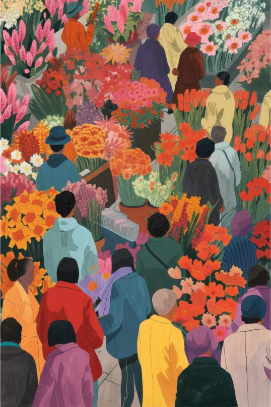 Flower Market Crowd