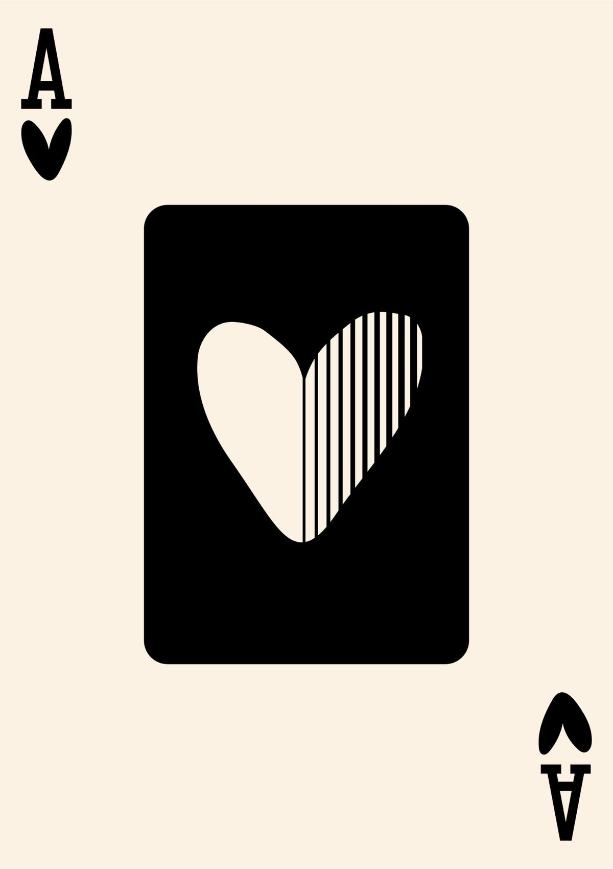 Ace of Hearts Card in Black