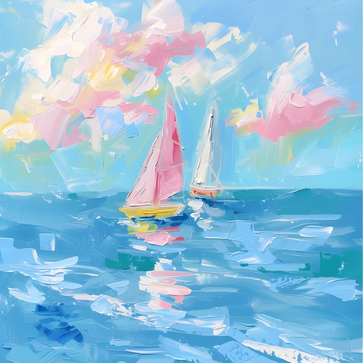Sailboats in Pink Light