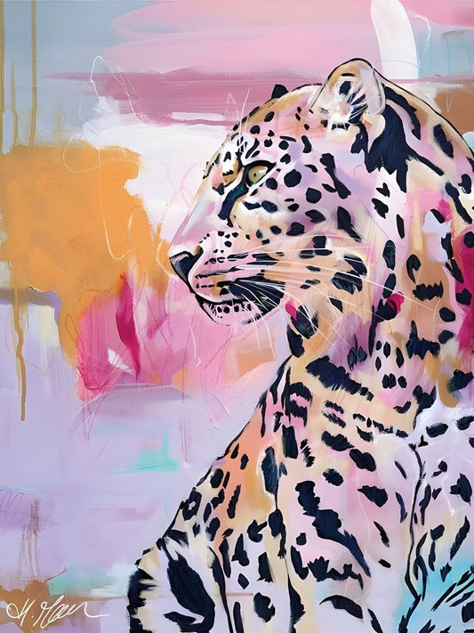 Leopard and Abstract Shapes