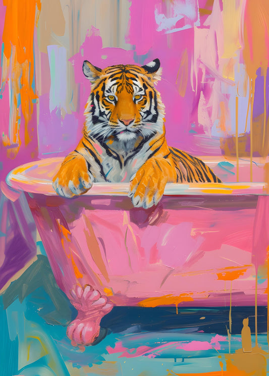 Tiger in a Pink Bath