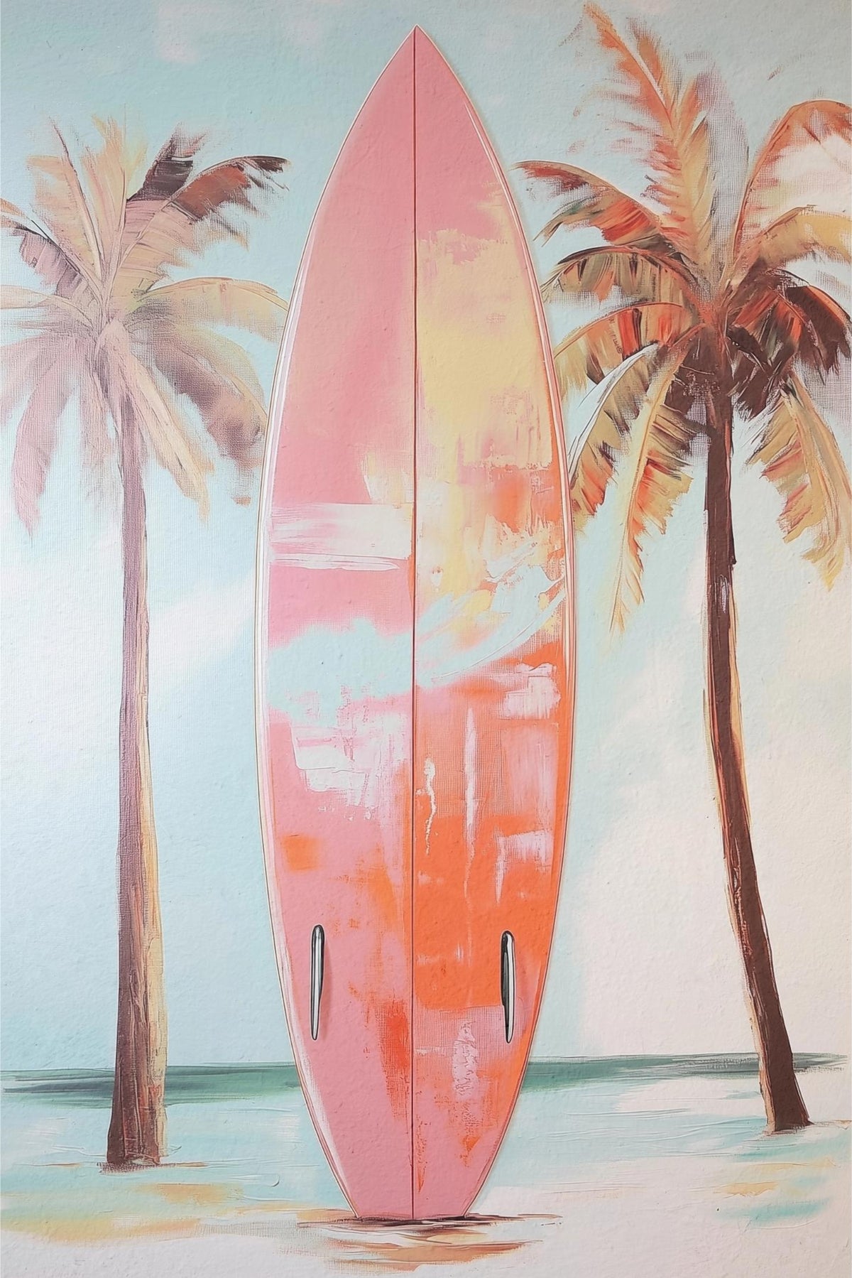 Surfboard among Palms
