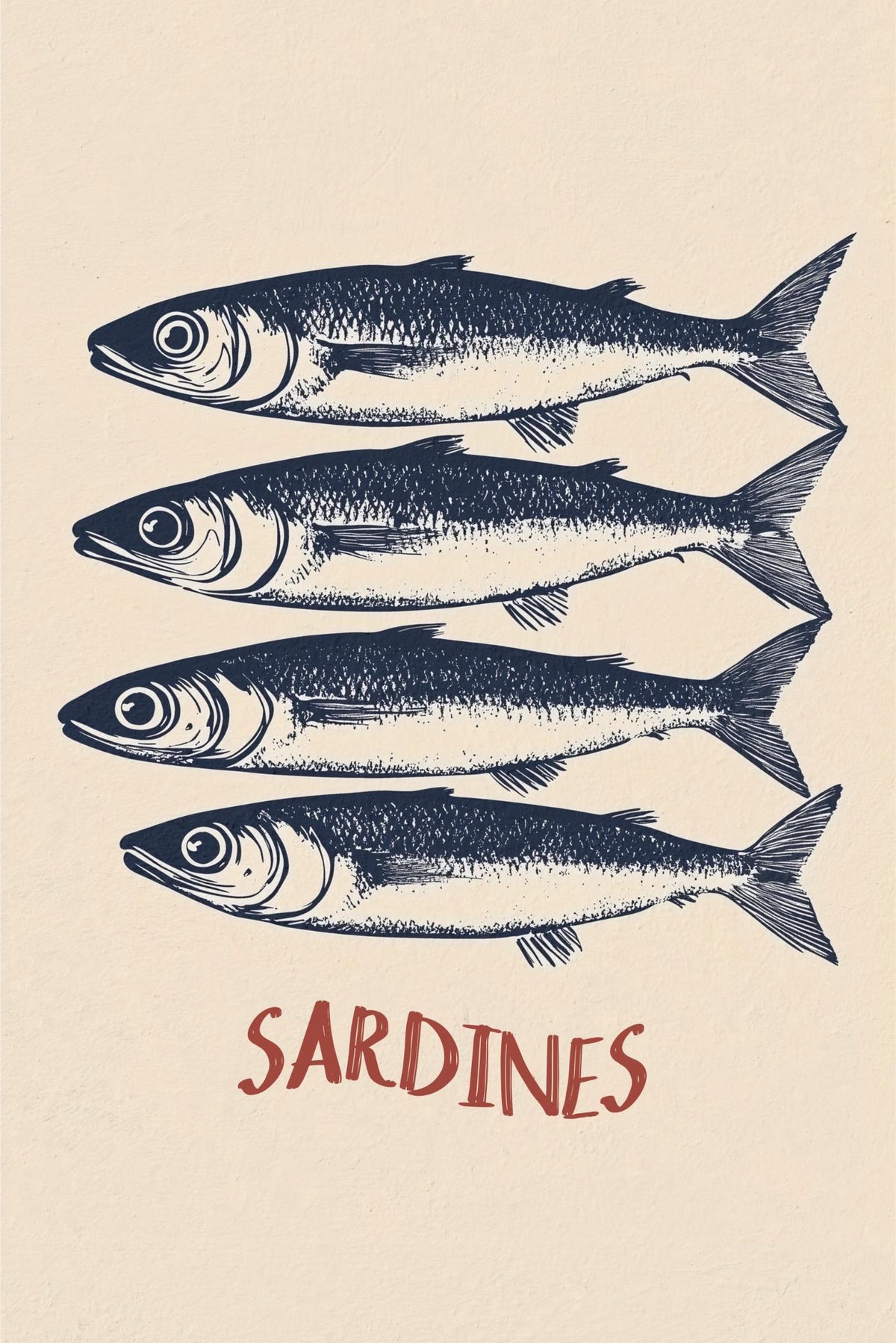 Sardines in Marineblauw