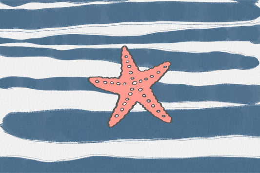Starfish on Navy Stripes