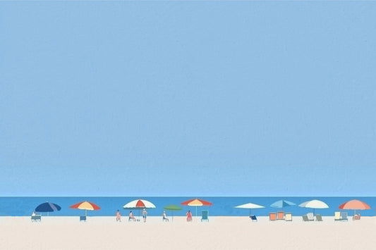 Distant Beach Umbrellas