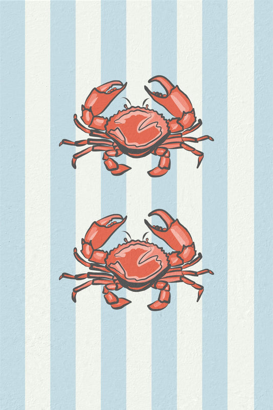 Crabs on Blue Stripes