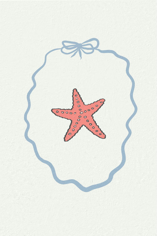 Starfish in a Ribbon Frame