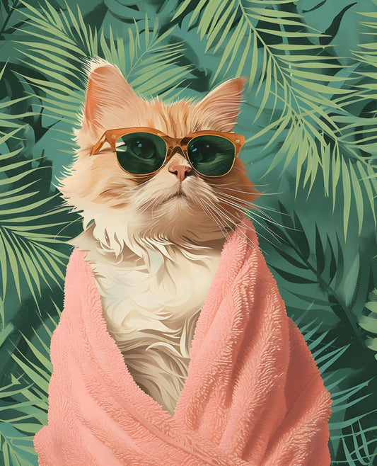 Cat in a Bathrobe