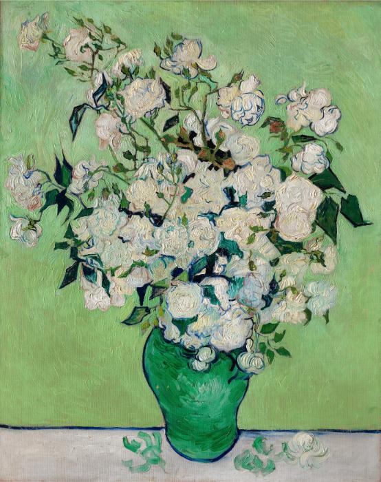 Roses in a Green Vase