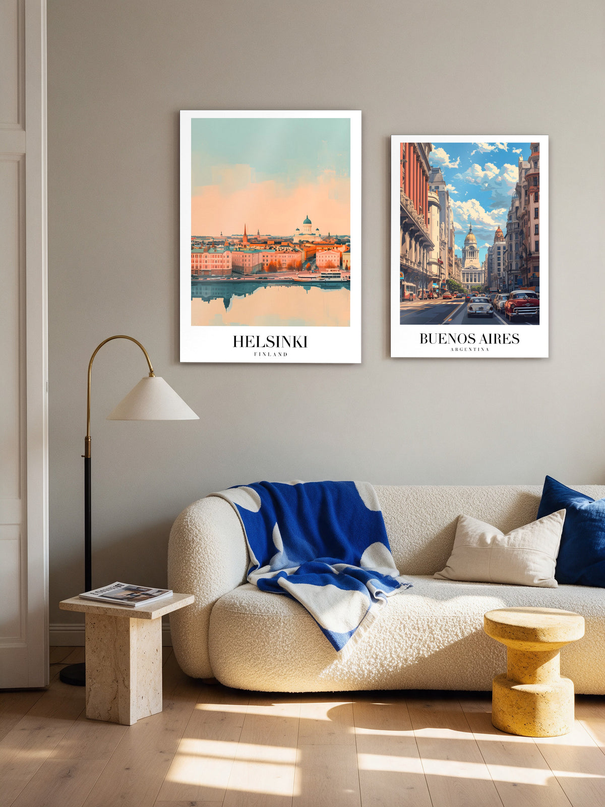 Kleur voor de muur achter de bank