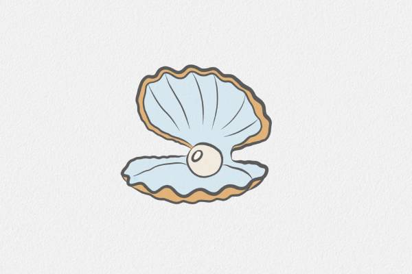 Pearl in Shell Illustration Art Print