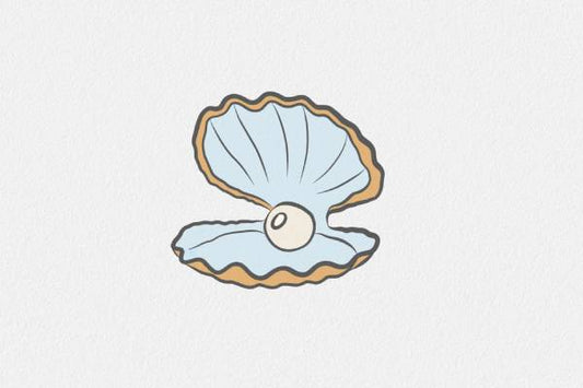 Pearl in Shell Illustration Art Print