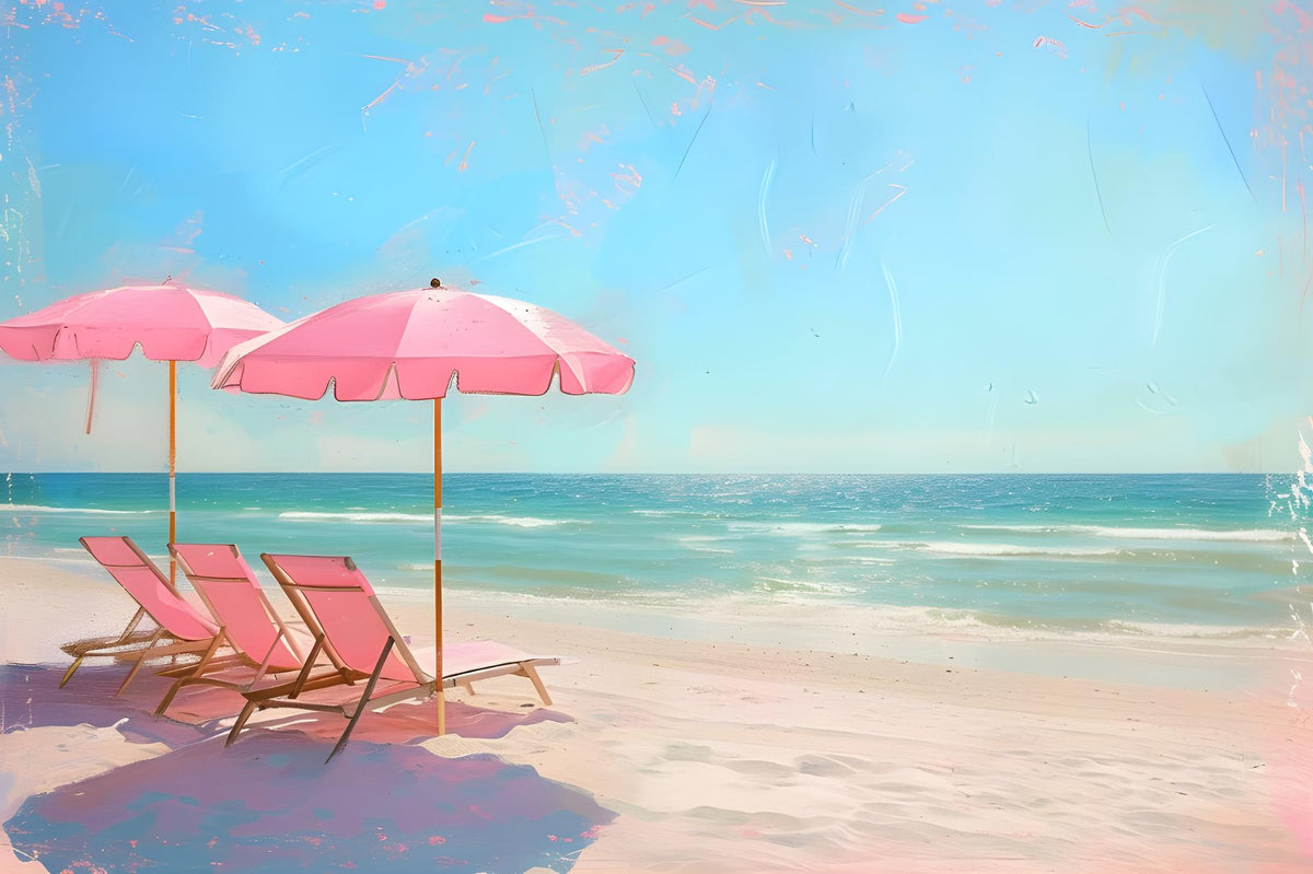 Pink Beach Umbrellas