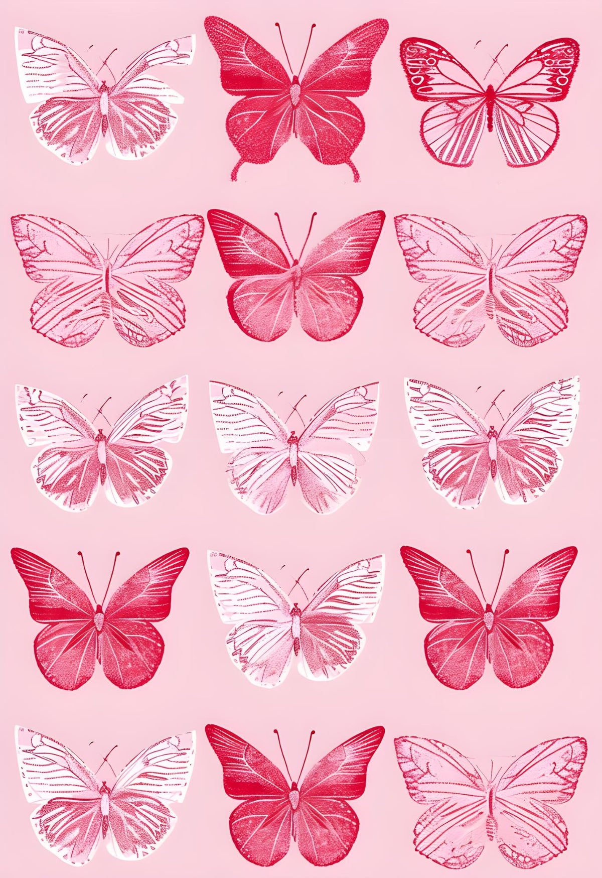 Pink Butterfly Grid