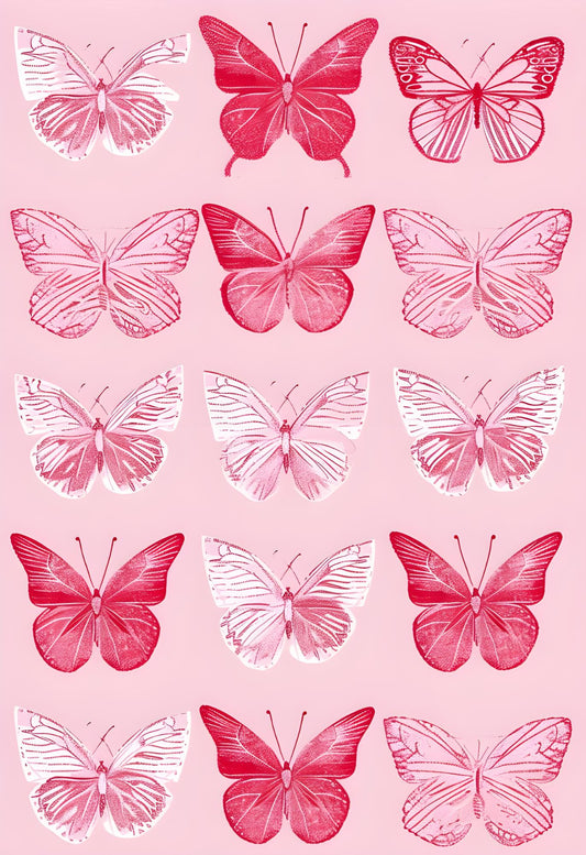 Pink Butterfly Grid